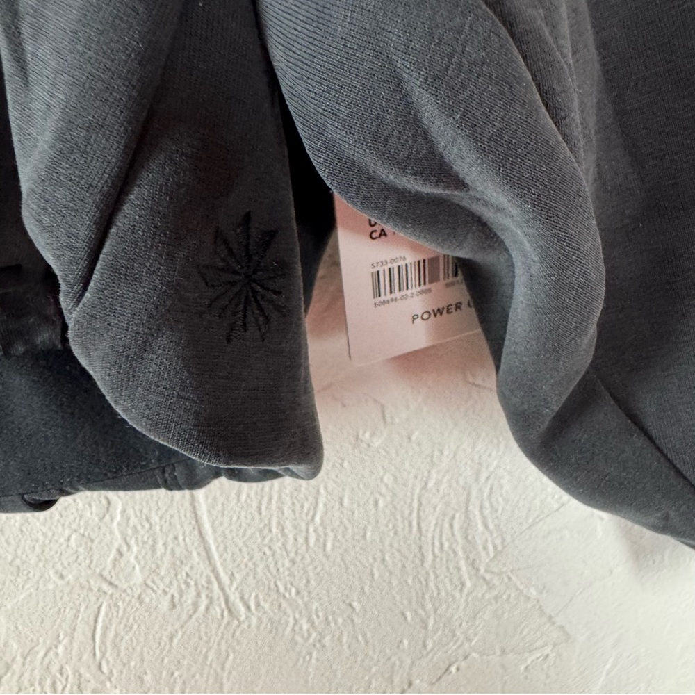 Athleta Hoodie Sweatshirt Jacket Seasoft Bubble Hem Full Zip Solid Black Knit - Picture 7 of 13